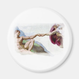 Michelangelo Erschaffung des Menschen - Gott Adam  Magnet