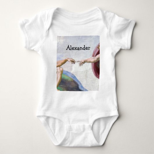 Michelangelo - Erschaffung von Adam Abgeschieden Baby Strampler (Vorderseite)