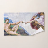 Michelangelo - Erschaffung von Adam Abgeschieden Badhandtuch Set (Handtuch)