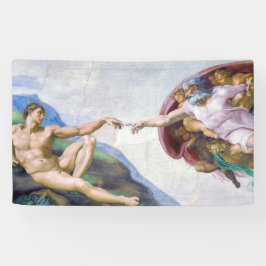 Michelangelo - Erschaffung von Adam Abgeschieden Banner