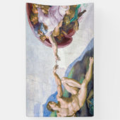 Michelangelo - Erschaffung von Adam Abgeschieden Banner (Vertikal)