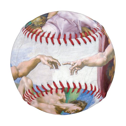 Michelangelo - Erschaffung von Adam Abgeschieden Baseball (Vorderseite)