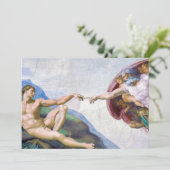Michelangelo - Erschaffung von Adam Abgeschieden Dankeskarte (Stehend Vorderseite)