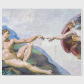 Michelangelo - Erschaffung von Adam Abgeschieden Geschenkpapier (Flach)
