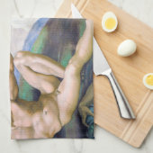 Michelangelo - Erschaffung von Adam Abgeschieden Geschirrtuch (Viertel Falte)