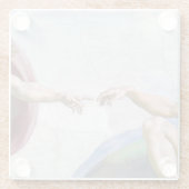 Michelangelo - Erschaffung von Adam Abgeschieden Glasuntersetzer (Rückseite)