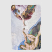 Michelangelo - Erschaffung von Adam Abgeschieden Golfhandtuch (Vorderseite)