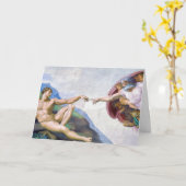 Michelangelo - Erschaffung von Adam Abgeschieden Karte (Gelbe Blume)