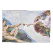 Michelangelo - Erschaffung von Adam Abgeschieden Kissenbezug (Rückseite)