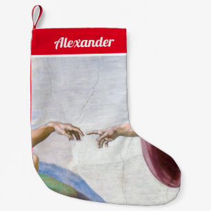 Michelangelo - Erschaffung von Adam Abgeschieden Kleiner Weihnachtsstrumpf