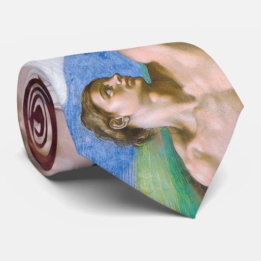 Michelangelo - Erschaffung von Adam Abgeschieden Krawatte (Gerollt)