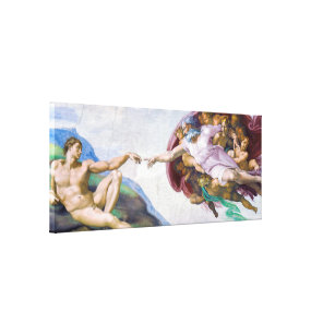Michelangelo - Erschaffung von Adam Abgeschieden Leinwanddruck