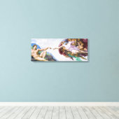 Michelangelo - Erschaffung von Adam Abgeschieden Leinwanddruck (Insitu (Holzboden))