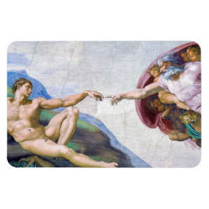Michelangelo - Erschaffung von Adam Abgeschieden Magnet