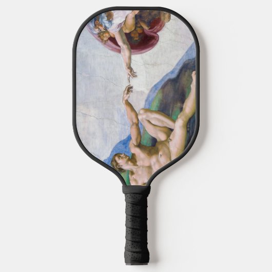 Michelangelo - Erschaffung von Adam Abgeschieden Pickleball Schläger (Vorderseite)
