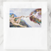 Michelangelo - Erschaffung von Adam Abgeschieden Rechteckiger Aufkleber (Tasche)