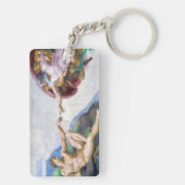 Michelangelo - Erschaffung von Adam Abgeschieden Schlüsselanhänger (Rückseite)