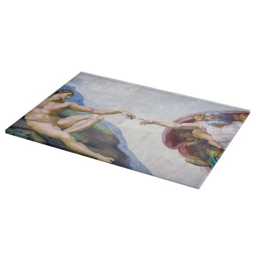 Michelangelo - Erschaffung von Adam Abgeschieden Schneidebrett (Ecke)