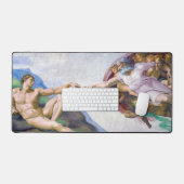 Michelangelo - Erschaffung von Adam Abgeschieden Schreibtischunterlage (Tastatur & Maus)