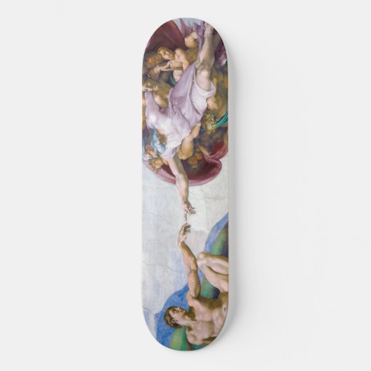 Michelangelo - Erschaffung von Adam Abgeschieden Skateboard (Vorderseite)