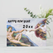 Michelangelo - Glückliches neues Jahr / Erschaffun Feiertagskarte (Stehend Vorderseite)