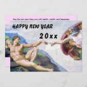 Michelangelo - Glückliches neues Jahr / Erschaffun Feiertagskarte (Vorne/Hinten)