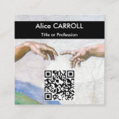Michelangelo - Gründung von Adam - QR-Code Quadratische Visitenkarte (Vorderseite)