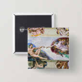 Michelangelo - Gründung von Adam, Sixtinische Kape Button (Vorne & Hinten)