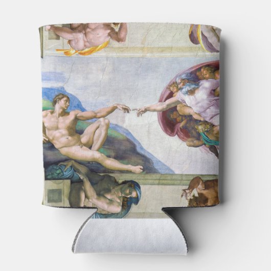 Michelangelo - Gründung von Adam, Sixtinische Kape Dosenkühler (Rückseite)