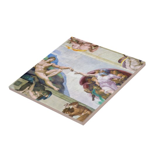 Michelangelo - Gründung von Adam, Sixtinische Kape Fliese (Seite)