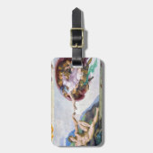 Michelangelo - Gründung von Adam, Sixtinische Kape Gepäckanhänger (Vorderseite vertikal)