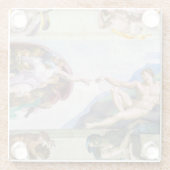 Michelangelo - Gründung von Adam, Sixtinische Kape Glasuntersetzer (Rückseite)