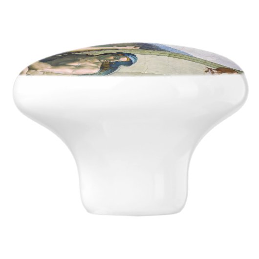 Michelangelo - Gründung von Adam, Sixtinische Kape Keramikknauf (Seitenansicht)