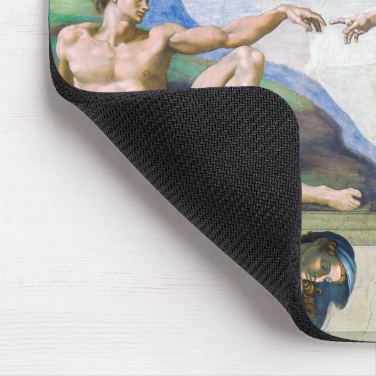 Michelangelo - Gründung von Adam, Sixtinische Kape Mousepad (Ecke)