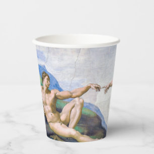 Michelangelo - Gründung von Adam, Sixtinische Kape Pappbecher