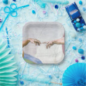 Michelangelo - Gründung von Adam, Sixtinische Kape Pappteller (Party)