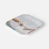 Michelangelo - Gründung von Adam, Sixtinische Kape Pappteller (Gewinkelt)