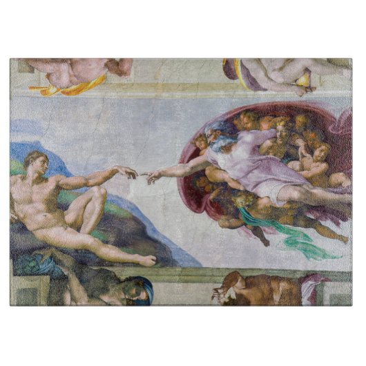 Michelangelo - Gründung von Adam, Sixtinische Kape Schneidebrett (Vorderseite)