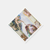 Michelangelo - Gründung von Adam, Sixtinische Kape Serviette (Ecke)