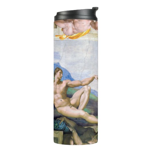Michelangelo - Gründung von Adam, Sixtinische Kape Thermosbecher (Nach links gedreht)