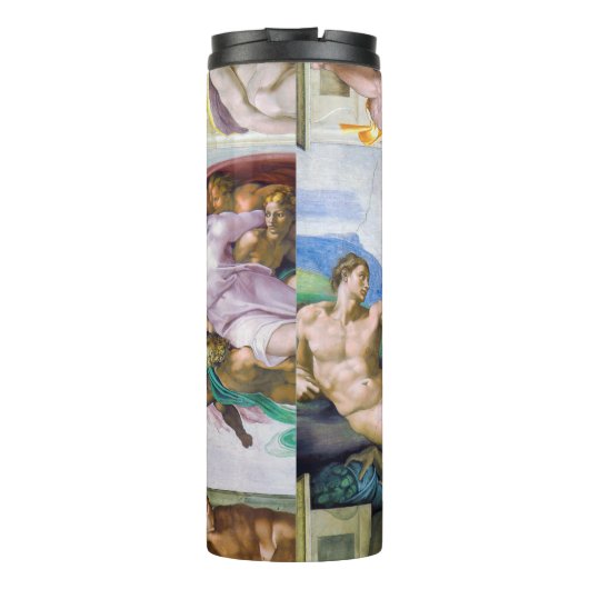 Michelangelo - Gründung von Adam, Sixtinische Kape Thermosbecher (Rückseite)