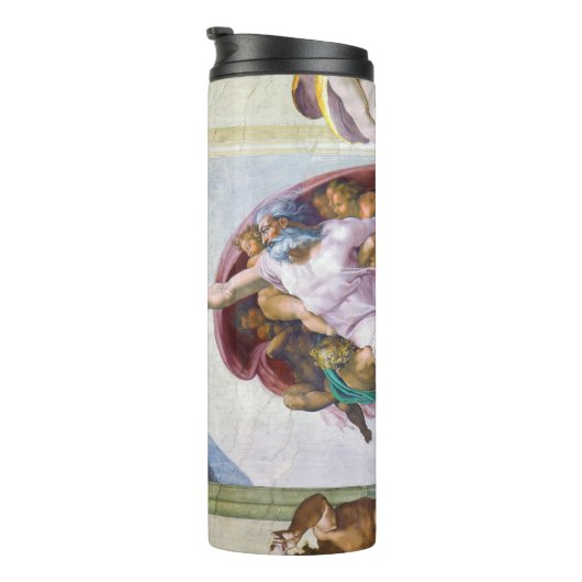 Michelangelo - Gründung von Adam, Sixtinische Kape Thermosbecher (Nach rechts gedreht)