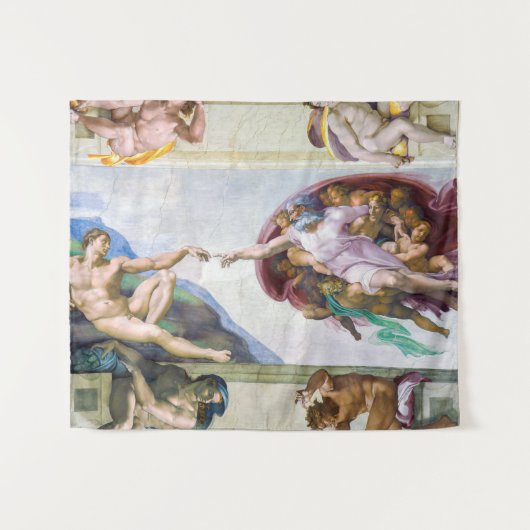 Michelangelo - Gründung von Adam, Sixtinische Kape Wandteppich (Vorderseite (Horizontal))