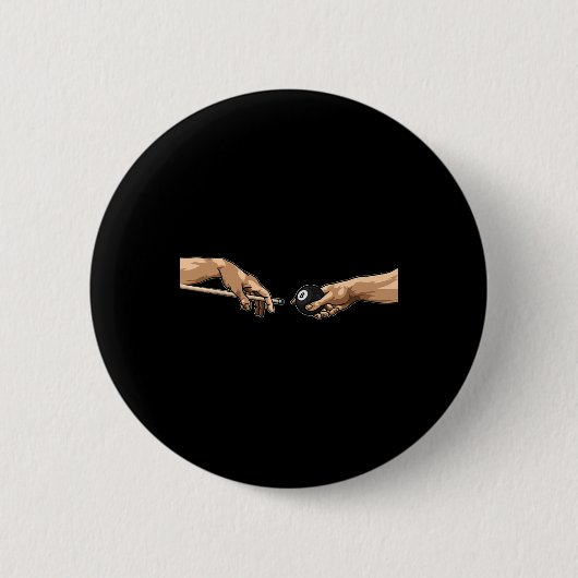 Michelangelo hands Creation von Adam Pool Billiard Button (Vorderseite)