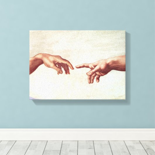 Michelangelo Hands Leinwanddruck (Insitu (Holzboden))