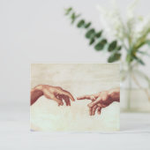 Michelangelo Hands Postcard Postkarte (Stehend Vorderseite)