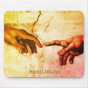 Michelangelo Hands Vintag Art Mousepad