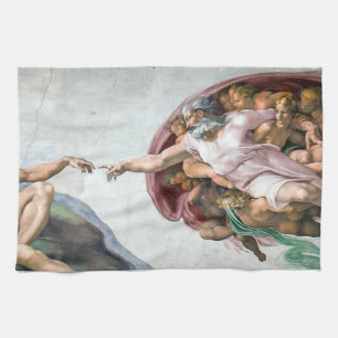 Michelangelo Iconic Creation of Adam Geschirrtuch