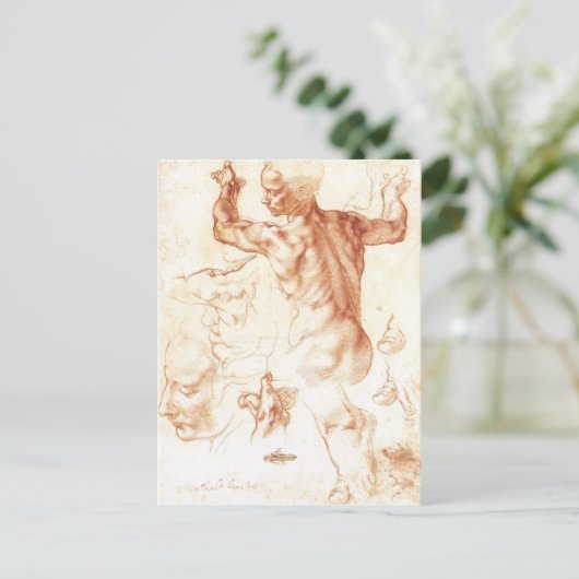 Michelangelo - libysches Sibyl-Gemälde Postkarte (Stehend Vorderseite)