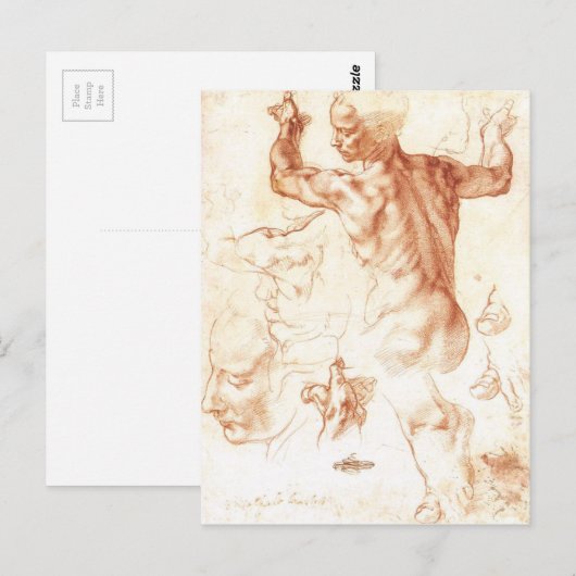 Michelangelo - libysches Sibyl-Gemälde Postkarte (Vorne/Hinten)